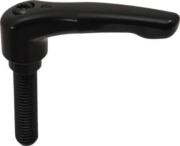 KIPP - M10 x 1.5, 18.5mm Hub Diam, Zinc Die Cast (Steel Components) Metric Threaded Stud Adjustable Clamping Lever - 40mm Stud Length, 74.5mm OAL, 42.5mm High - Industrial Tool & Supply