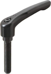 KIPP - M10 x 1.5, 18.5mm Hub Diam, Zinc Die Cast (Steel Components) Metric Threaded Stud Adjustable Clamping Lever - 50mm Stud Length, 74.5mm OAL, 42.5mm High - Industrial Tool & Supply