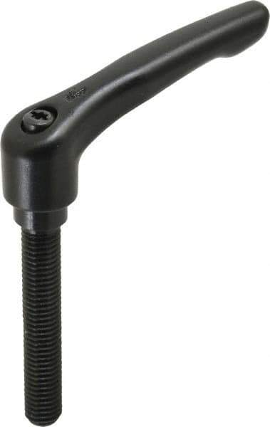 KIPP - M10 x 1.5, 18.5mm Hub Diam, Zinc Die Cast (Steel Components) Metric Threaded Stud Adjustable Clamping Lever - 60mm Stud Length, 74.5mm OAL, 42.5mm High - Industrial Tool & Supply