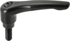 KIPP - 3/8-16, 0.83" Hub Diam, Zinc Die Cast (Steel Components) Threaded Stud Adjustable Clamping Lever - 0.98" Stud Length, 3.58" OAL, 2.15" High - Industrial Tool & Supply