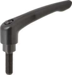 KIPP - 3/8-16, 0.83" Hub Diam, Zinc Die Cast (Steel Components) Threaded Stud Adjustable Clamping Lever - 1.18" Stud Length, 3.58" OAL, 2.15" High - Industrial Tool & Supply