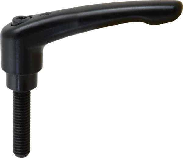 KIPP - 3/8-16, 0.83" Hub Diam, Zinc Die Cast (Steel Components) Threaded Stud Adjustable Clamping Lever - 1.57" Stud Length, 3.58" OAL, 2.15" High - Industrial Tool & Supply