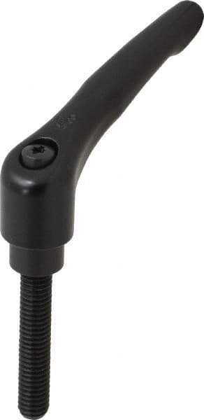 KIPP - 3/8-16, 0.83" Hub Diam, Zinc Die Cast (Steel Components) Threaded Stud Adjustable Clamping Lever - 1.97" Stud Length, 3.58" OAL, 2.15" High - Industrial Tool & Supply
