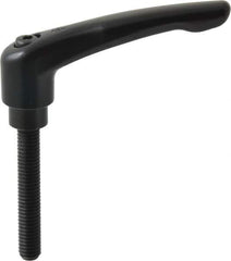 KIPP - 3/8-16, 0.83" Hub Diam, Zinc Die Cast (Steel Components) Threaded Stud Adjustable Clamping Lever - 2.36" Stud Length, 3.58" OAL, 2.15" High - Industrial Tool & Supply