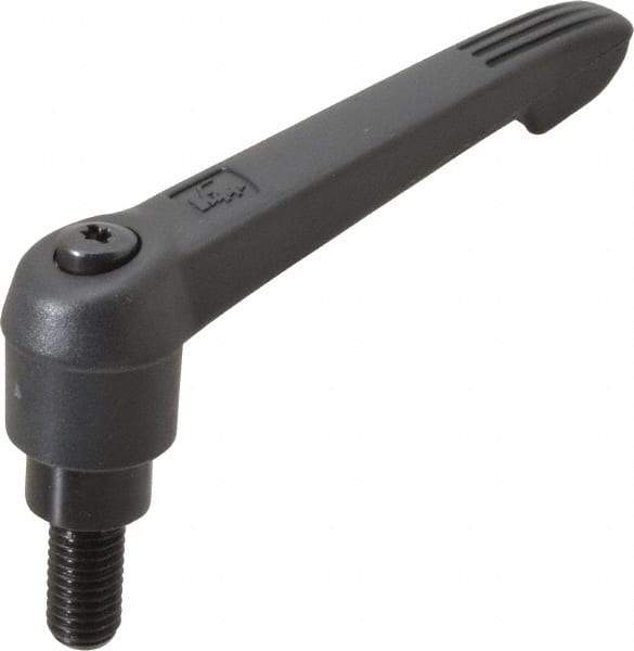 KIPP - M10 x 1.5, 21mm Hub Diam, Zinc Die Cast (Steel Components) Metric Threaded Stud Adjustable Clamping Lever - 20mm Stud Length, 91mm OAL, 54.5mm High - Industrial Tool & Supply