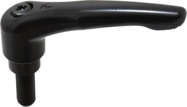 KIPP - M10 x 1.5, 21mm Hub Diam, Zinc Die Cast (Steel Components) Metric Threaded Stud Adjustable Clamping Lever - 25mm Stud Length, 91mm OAL, 54.5mm High - Industrial Tool & Supply