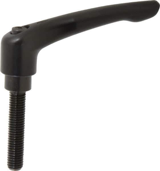 KIPP - M10 x 1.5, 21mm Hub Diam, Zinc Die Cast (Steel Components) Metric Threaded Stud Adjustable Clamping Lever - 50mm Stud Length, 91mm OAL, 54.5mm High - Industrial Tool & Supply