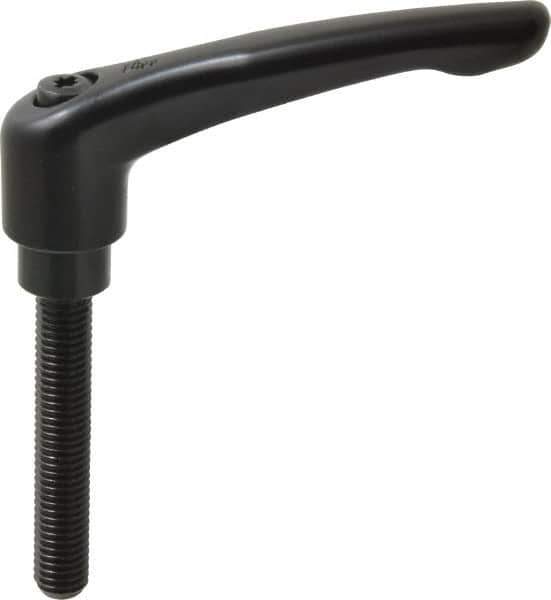 KIPP - M10 x 1.5, 21mm Hub Diam, Zinc Die Cast (Steel Components) Metric Threaded Stud Adjustable Clamping Lever - 60mm Stud Length, 91mm OAL, 54.5mm High - Industrial Tool & Supply