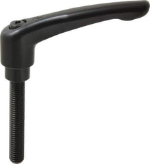 KIPP - M10 x 1.5, 21mm Hub Diam, Zinc Die Cast (Steel Components) Metric Threaded Stud Adjustable Clamping Lever - 60mm Stud Length, 91mm OAL, 54.5mm High - Industrial Tool & Supply