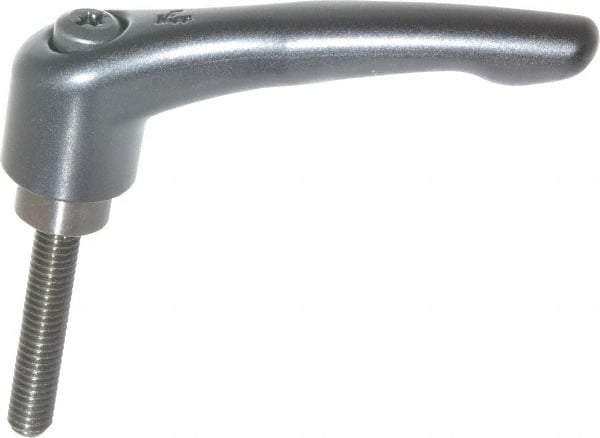 KIPP - 3/8-16, 1.06" Hub Diam, Zinc Die Cast (Steel Components) Threaded Stud Adjustable Clamping Lever - 1.97" Stud Length, 4.29" OAL, 2.48" High - Industrial Tool & Supply