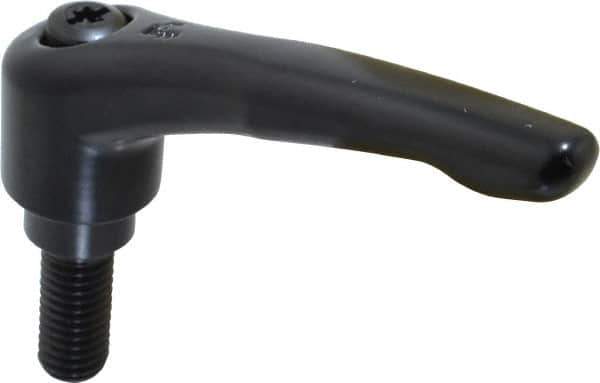 KIPP - 1/2-13, 1.06" Hub Diam, Zinc Die Cast (Steel Components) Threaded Stud Adjustable Clamping Lever - 1.18" Stud Length, 4.29" OAL, 2.48" High - Industrial Tool & Supply