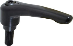KIPP - 1/2-13, 1.06" Hub Diam, Zinc Die Cast (Steel Components) Threaded Stud Adjustable Clamping Lever - 1.18" Stud Length, 4.29" OAL, 2.48" High - Industrial Tool & Supply