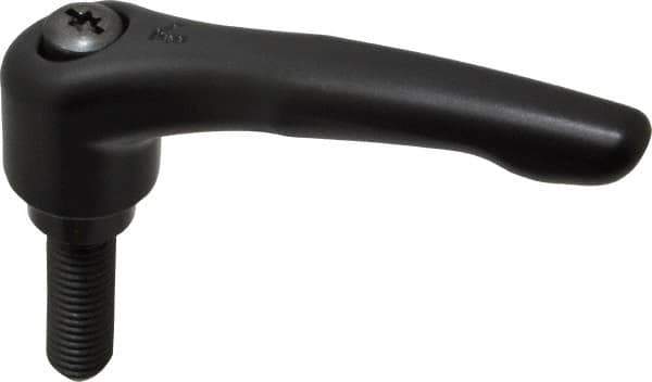 KIPP - 1/2-13, 1.06" Hub Diam, Zinc Die Cast (Steel Components) Threaded Stud Adjustable Clamping Lever - 1.57" Stud Length, 4.29" OAL, 2.48" High - Industrial Tool & Supply
