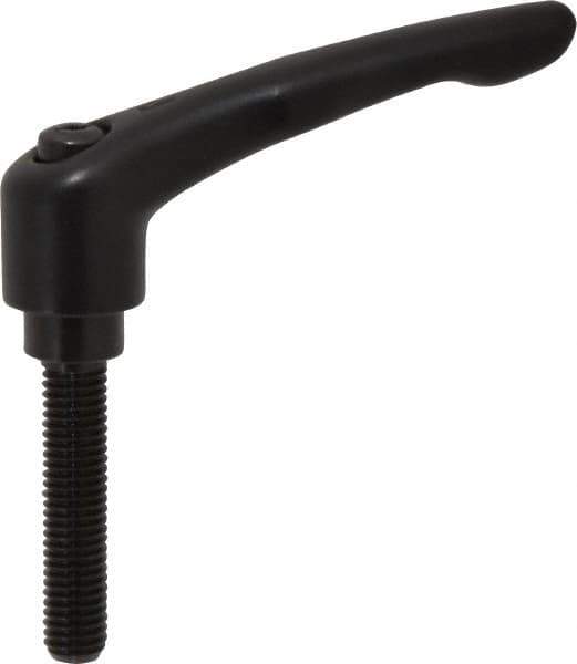 KIPP - 1/2-13, 1.06" Hub Diam, Zinc Die Cast (Steel Components) Threaded Stud Adjustable Clamping Lever - 2.36" Stud Length, 4.29" OAL, 2.48" High - Industrial Tool & Supply