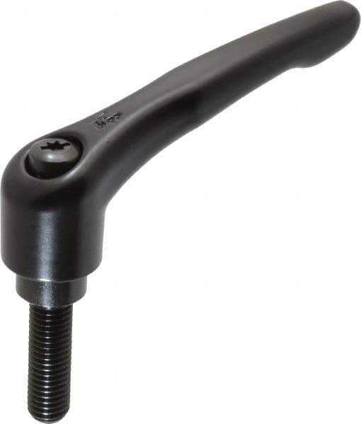 KIPP - M12 x 1.75, 27mm Hub Diam, Zinc Die Cast (Steel Components) Metric Threaded Stud Adjustable Clamping Lever - 40mm Stud Length, 109mm OAL, 63mm High - Industrial Tool & Supply