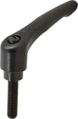 KIPP - 1/2-13, 1.22" Hub Diam, Zinc Die Cast (Steel Components) Threaded Stud Adjustable Clamping Lever - 1.97" Stud Length, 4.96" OAL, 2.87" High - Industrial Tool & Supply