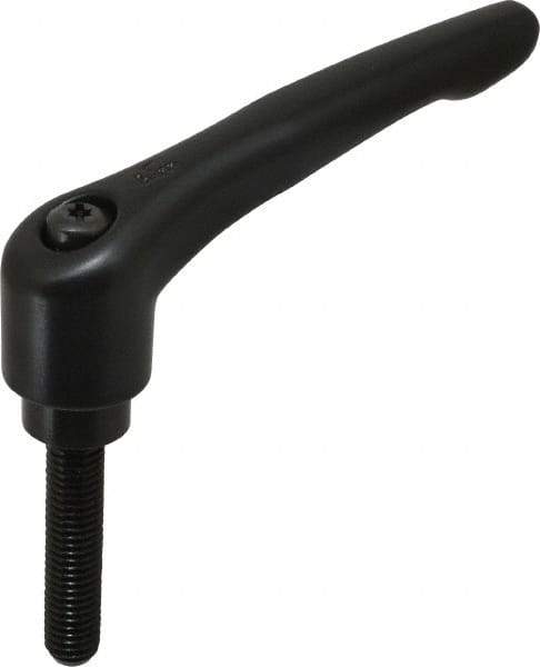 KIPP - 1/2-13, 1.22" Hub Diam, Zinc Die Cast (Steel Components) Threaded Stud Adjustable Clamping Lever - 2.36" Stud Length, 4.96" OAL, 2.87" High - Industrial Tool & Supply