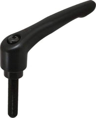 KIPP - 1/2-13, 1.22" Hub Diam, Zinc Die Cast (Steel Components) Threaded Stud Adjustable Clamping Lever - 2.36" Stud Length, 4.96" OAL, 2.87" High - Industrial Tool & Supply