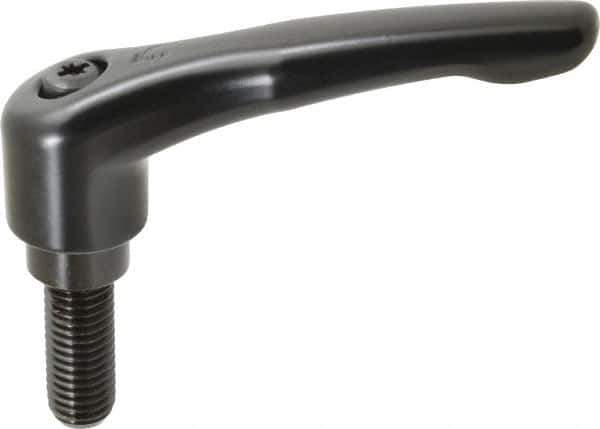 KIPP - 5/8-11, 1.22" Hub Diam, Zinc Die Cast (Steel Components) Threaded Stud Adjustable Clamping Lever - 1.57" Stud Length, 4.96" OAL, 2.87" High - Industrial Tool & Supply
