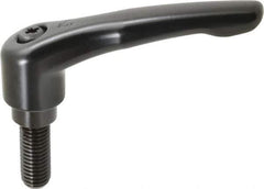 KIPP - 5/8-11, 1.22" Hub Diam, Zinc Die Cast (Steel Components) Threaded Stud Adjustable Clamping Lever - 1.57" Stud Length, 4.96" OAL, 2.87" High - Industrial Tool & Supply
