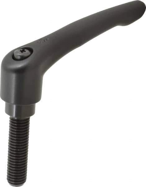 KIPP - 5/8-11, 1.22" Hub Diam, Zinc Die Cast (Steel Components) Threaded Stud Adjustable Clamping Lever - 2.36" Stud Length, 4.96" OAL, 2.87" High - Industrial Tool & Supply