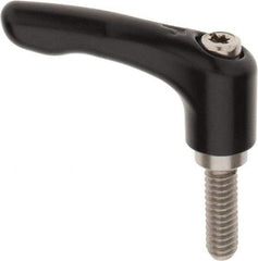KIPP - 1/4-20, 0.55" Hub Diam, Zinc Die Cast (Stainless Steel Components) Threaded Stud Adjustable Clamping Lever - 0.79" Stud Length, 1.85" OAL, 1.22" High - Industrial Tool & Supply