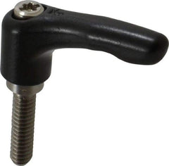 KIPP - 1/4-20, 0.55" Hub Diam, Zinc Die Cast (Stainless Steel Components) Threaded Stud Adjustable Clamping Lever - 0.98" Stud Length, 1.85" OAL, 1.22" High - Industrial Tool & Supply
