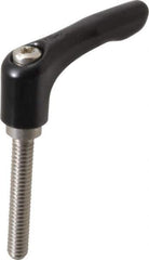 KIPP - 1/4-20, 0.55" Hub Diam, Zinc Die Cast (Stainless Steel Components) Threaded Stud Adjustable Clamping Lever - 1.57" Stud Length, 1.85" OAL, 1.22" High - Industrial Tool & Supply