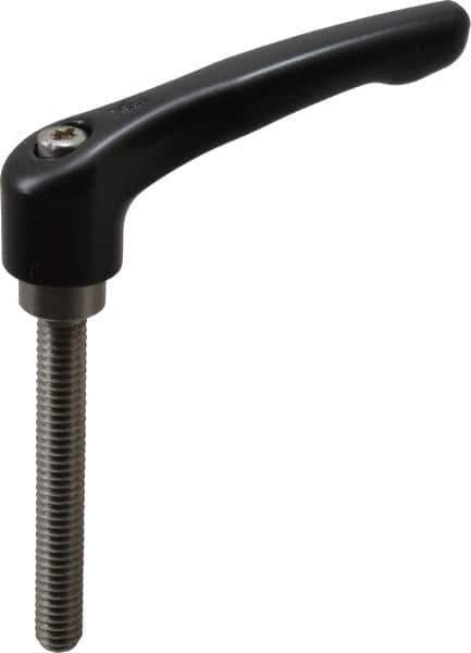 KIPP - 5/16-18, 0.73" Hub Diam, Zinc Die Cast (Stainless Steel Components) Threaded Stud Adjustable Clamping Lever - 2.36" Stud Length, 2.93" OAL, 1.67" High - Industrial Tool & Supply