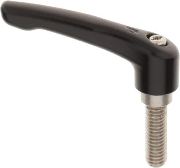 KIPP - 3/8-16, 0.73" Hub Diam, Zinc Die Cast (Stainless Steel Components) Threaded Stud Adjustable Clamping Lever - 1.18" Stud Length, 2.93" OAL, 1.67" High - Industrial Tool & Supply