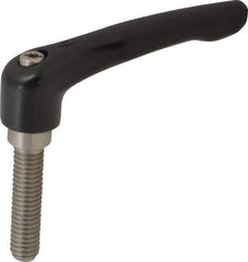 KIPP - 3/8-16, 0.73" Hub Diam, Zinc Die Cast (Stainless Steel Components) Threaded Stud Adjustable Clamping Lever - 1.57" Stud Length, 2.93" OAL, 1.67" High - Industrial Tool & Supply