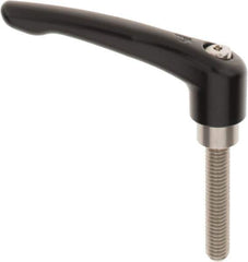 KIPP - 3/8-16, 0.83" Hub Diam, Zinc Die Cast (Stainless Steel Components) Threaded Stud Adjustable Clamping Lever - 1.97" Stud Length, 3.58" OAL, 2.15" High - Industrial Tool & Supply
