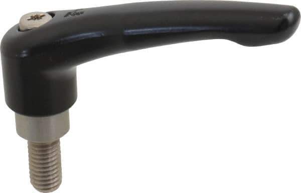 KIPP - M10 x 1.5, 21mm Hub Diam, Zinc Die Cast (Stainless Steel Components) Metric Threaded Stud Adjustable Clamping Lever - 20mm Stud Length, 91mm OAL, 54.5mm High - Industrial Tool & Supply