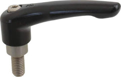 KIPP - M10 x 1.5, 21mm Hub Diam, Zinc Die Cast (Stainless Steel Components) Metric Threaded Stud Adjustable Clamping Lever - 20mm Stud Length, 91mm OAL, 54.5mm High - Industrial Tool & Supply