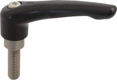 KIPP - M10 x 1.5, 21mm Hub Diam, Zinc Die Cast (Stainless Steel Components) Metric Threaded Stud Adjustable Clamping Lever - 30mm Stud Length, 91mm OAL, 54.5mm High - Industrial Tool & Supply