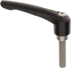 KIPP - M12 x 1.75, 27mm Hub Diam, Zinc Die Cast (Stainless Steel Components) Metric Threaded Stud Adjustable Clamping Lever - 50mm Stud Length, 109mm OAL, 63mm High - Industrial Tool & Supply