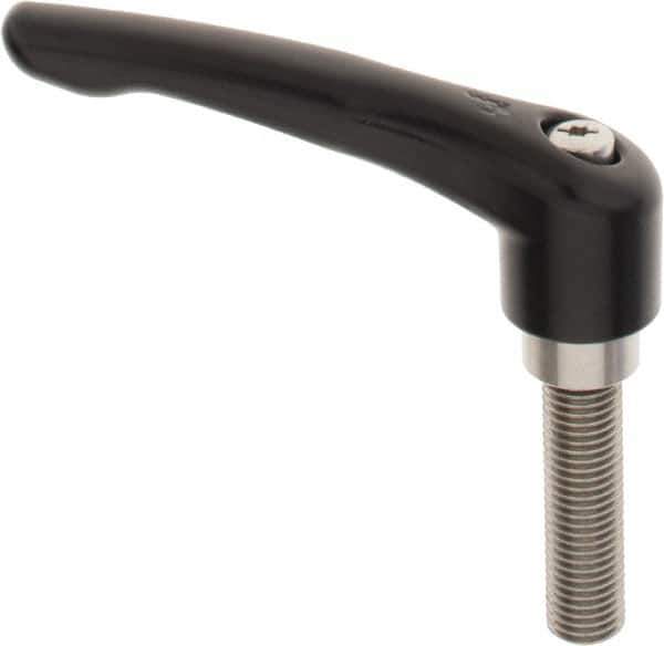 KIPP - M16 x 2.0, 31mm Hub Diam, Zinc Die Cast (Stainless Steel Components) Metric Threaded Stud Adjustable Clamping Lever - 60mm Stud Length, 126mm OAL, 73mm High - Industrial Tool & Supply
