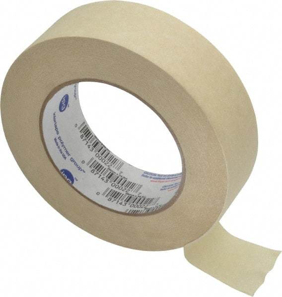 Intertape - 1-1/2" Wide x 60 Yd Long Tan Paper Masking Tape - Series PG505, 5.8 mil Thick, 20 In/Lb Tensile Strength - Industrial Tool & Supply
