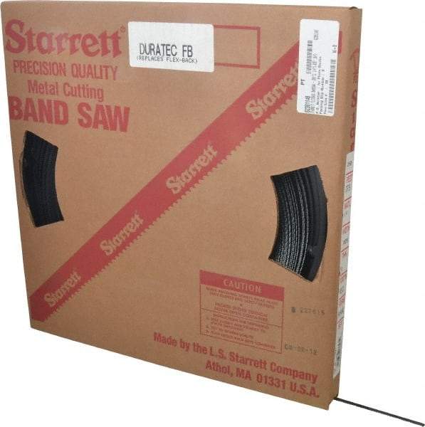 Starrett - 1/4" x 250' x 0.025" Carbon Steel Band Saw Blade Coil Stock - 10 TPI, Toothed Edge, Straight Form, Raker Set, Flexible Back, No Rake Angle, Constant Pitch, Contour Cutting - Industrial Tool & Supply