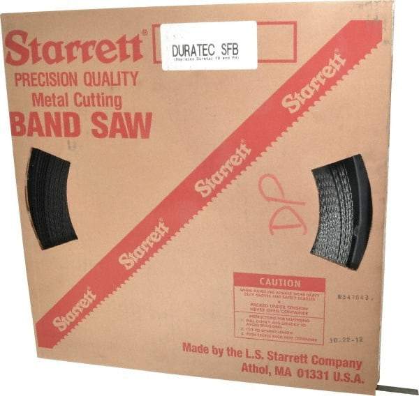 Starrett - 1/2" x 250' x 0.025" Carbon Steel Band Saw Blade Coil Stock - 24 TPI, Toothed Edge, Straight Form, Wavy Set, Flexible Back, No Rake Angle, Constant Pitch, Contour Cutting - Industrial Tool & Supply