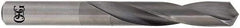 OSG - #5 135° Spiral Flute Solid Carbide Screw Machine Drill Bit - Bright Finish, Right Hand Cut, 1-1/4" Flute Length, 2-3/8" OAL, Standard Point, Straight Shank - Industrial Tool & Supply