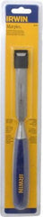 Irwin - 10-3/4" OAL x 3/4" Blade Width Wood Chisel - Polypropylene Handle - Industrial Tool & Supply