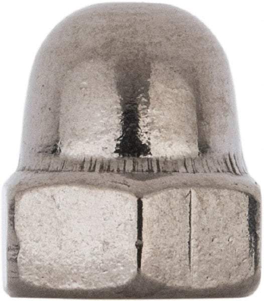 Value Collection - M4x0.7 Metric Coarse, 7mm Width Across Flats, Uncoated, Stainless Steel Acorn Nut - 8mm Overall Height, Austenitic A2, DIN 1587 - Industrial Tool & Supply