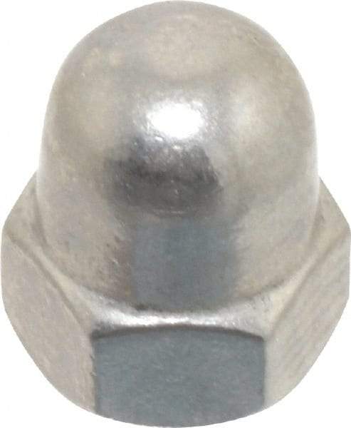 Value Collection - M5x0.8 Metric Coarse, 8mm Width Across Flats, Uncoated, Stainless Steel Acorn Nut - 10mm Overall Height, Austenitic A2, DIN 1587 - Industrial Tool & Supply