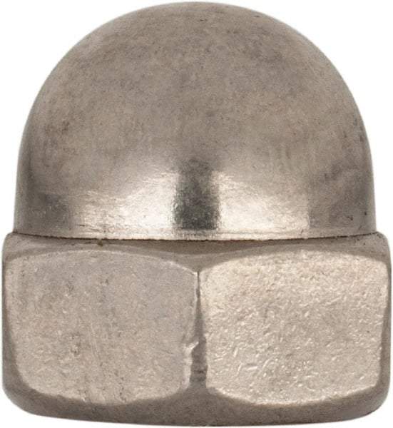 Value Collection - M10x1.5 Metric Coarse, 17mm Width Across Flats, Uncoated, Stainless Steel Acorn Nut - 18mm Overall Height, Austenitic A2, DIN 1587 - Industrial Tool & Supply