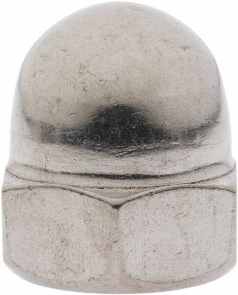 Value Collection - M16x2 Metric Coarse, 24mm Width Across Flats, Uncoated, Stainless Steel Acorn Nut - 28mm Overall Height, Austenitic A2, DIN 1587 - Industrial Tool & Supply