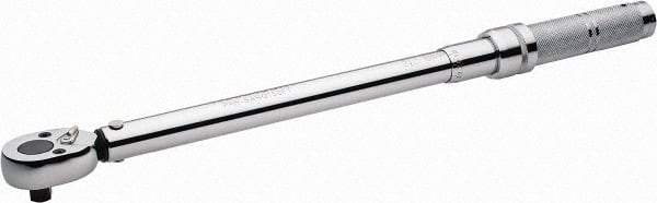 Paramount - 1/2" Drive Micrometer Type Ratchet Head Torque Wrench - 47.4 N/m to 210 N/m Torque, 20" OAL, 1 Ft/Lb Graduation - Industrial Tool & Supply