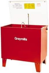 Graymills - Free Standing Solvent-Based Parts Washer - 20 Gal Max Operating Capacity, Steel Tank, 36" (Lid Close)/57" (Lid Open) High x 36" Long x 22" Wide, 115 Input Volts - Industrial Tool & Supply