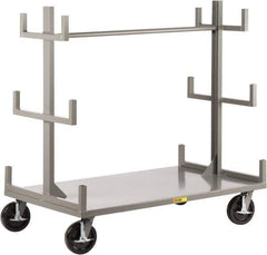 Little Giant - 3,600 Lb Capacity Steel Bar & Pipe Truck - Steel Deck, 36" OAW, 72" Platform Length, Phenolic Casters - Industrial Tool & Supply