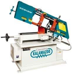 Clausing - 7 x 14" Max Capacity, Manual Step Pulley Horizontal Bandsaw - 59, 96, 155 & 260 SFPM Blade Speed, 110/220 Volts, 45°, 1 hp, 1 Phase - Industrial Tool & Supply